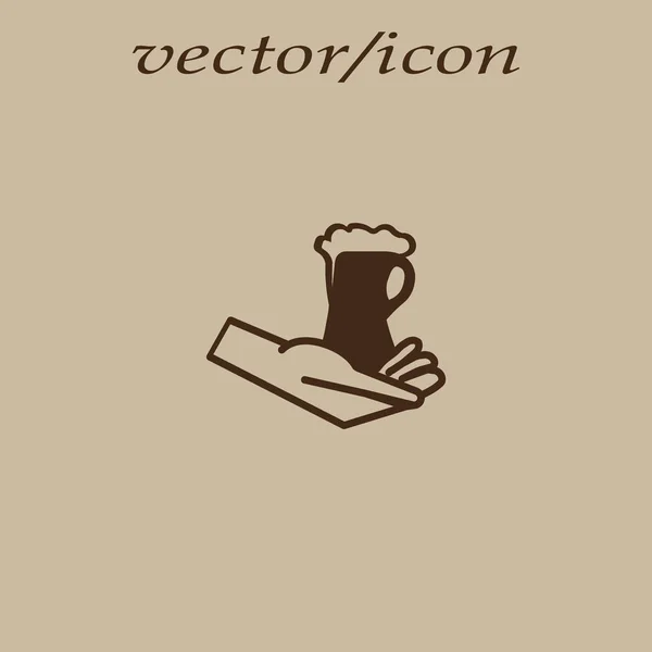 Ícone Plana Cerveja Ilustração Vetorial — Vetor de Stock