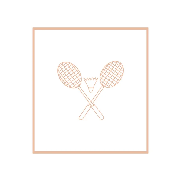 Schläger Und Federball Für Badminton Vektor Illustration — Stockvektor