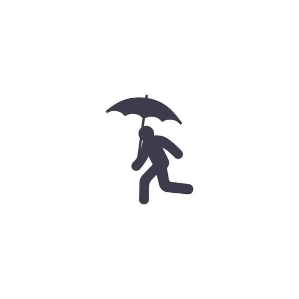 アバターを搭載した傘フラット アイコン ベクトル イラスト — ストックベクタ