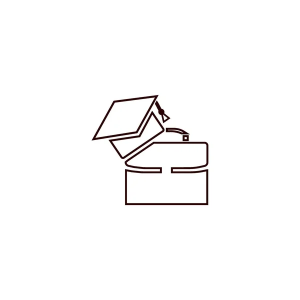 Modern Suitcase Bachelor Cap Logo Template — Stock Vector