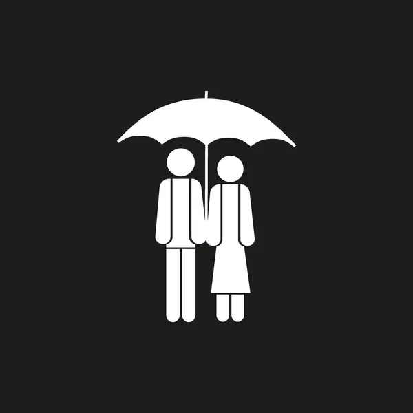 Casal Com Ilustração Vetorial Guarda Chuva —  Vetores de Stock