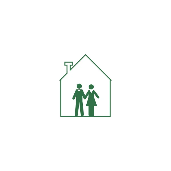 Man Vrouw Samen Permanent Vector Pictogram — Stockvector