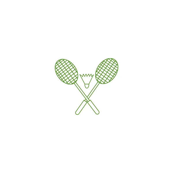 Raquetas Shuttlecock Para Ilustración Vectores Bádminton — Vector de stock