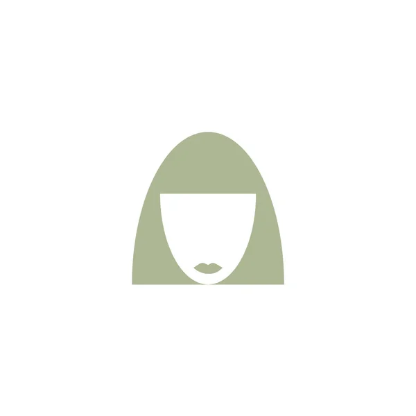 Icono Vectorial Minimalista Cabeza Femenina Con Peinado Corto — Archivo Imágenes Vectoriales