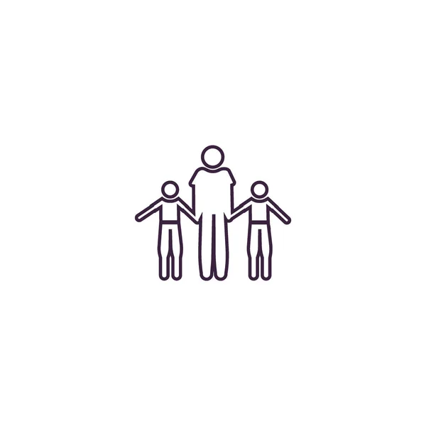 Familie Platte Icoon Vector Illustratie — Stockvector