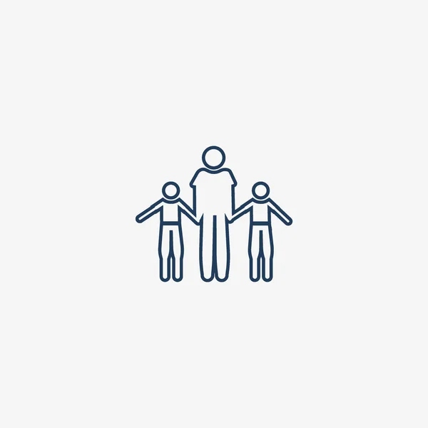 Family Flat Icon Vector Illustration — Stock Vector