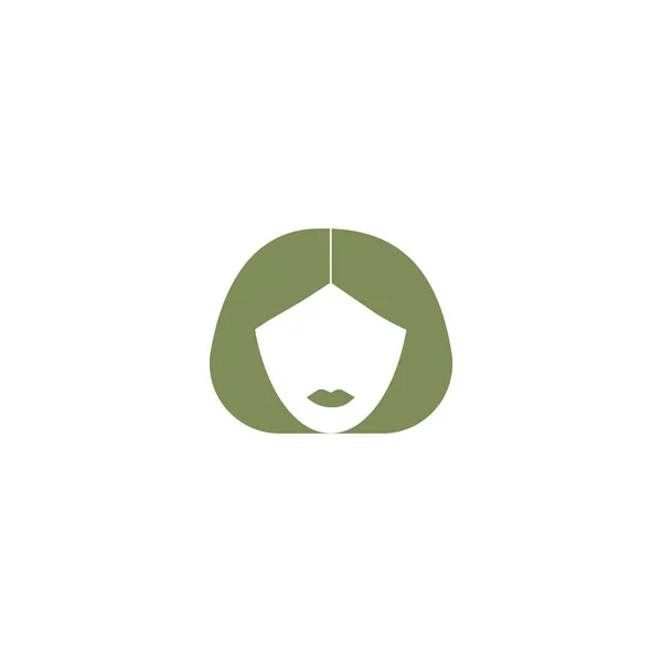 Icono Vectorial Minimalista Cabeza Femenina Con Peinado Corto — Vector de stock