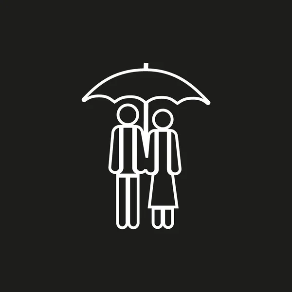Paar Verliefd Paraplu Vectorillustratie — Stockvector