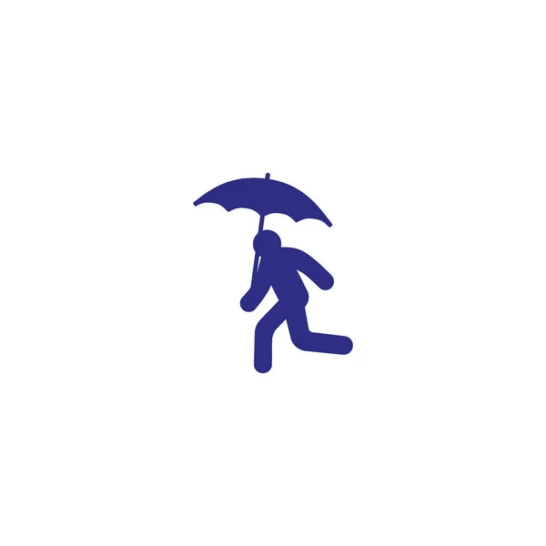 Avatar Fut Esernyő Lapos Ikon Vektor Ábra — Stock Vector