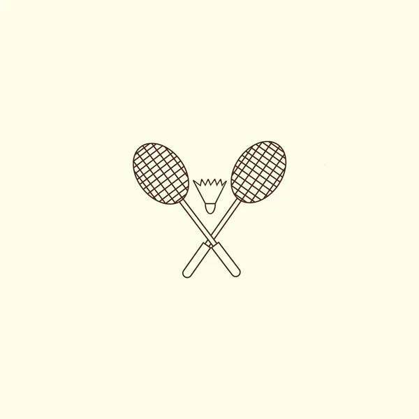 Schläger Und Federball Für Badminton Vektor Illustration — Stockvektor