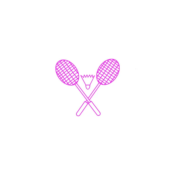 Schläger Und Federball Für Badminton Vektor Illustration — Stockvektor