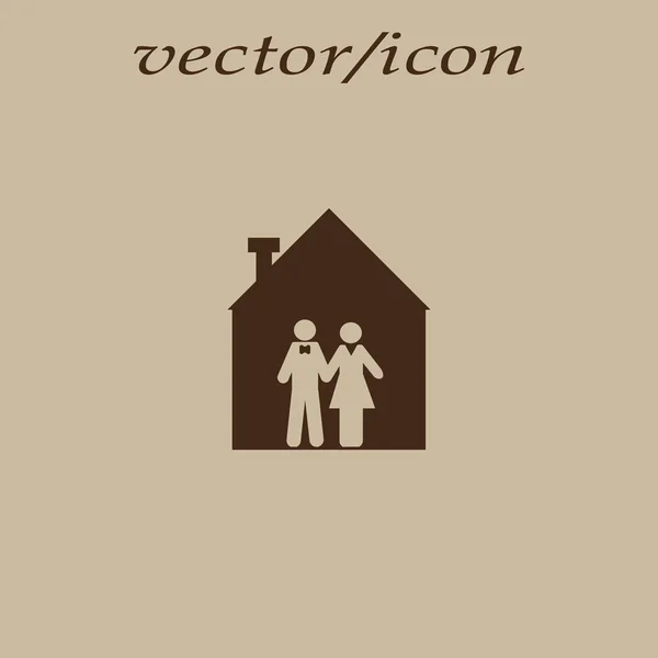 Man Vrouw Samen Permanent Vector Pictogram — Stockvector