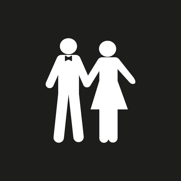 Pareja Amor Icono Plano Vector Ilustración Concepto Boda — Archivo Imágenes Vectoriales