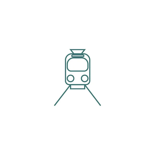 Pictogram Van Locomotief Spoorlijn Rails Trein Vectorillustratie — Stockvector