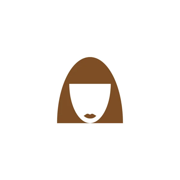 Минималистичная Векторная Икона Женской Головы Короткой Прической — стоковый вектор
