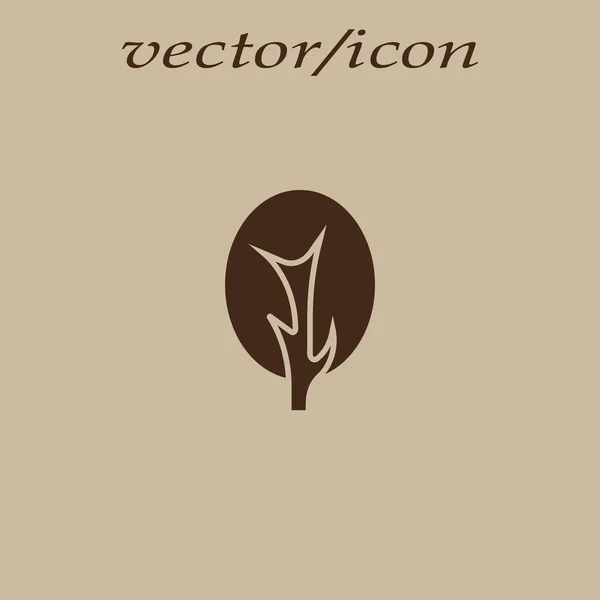 Значок Плоского Дерева Векторная Иллюстрация — стоковый вектор