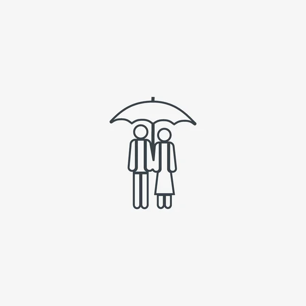 Man Woman Standing Together Vector Icon — Stock Vector