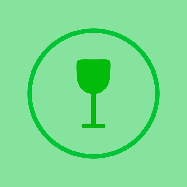 葡萄酒玻璃平面图标 — 图库矢量图片
