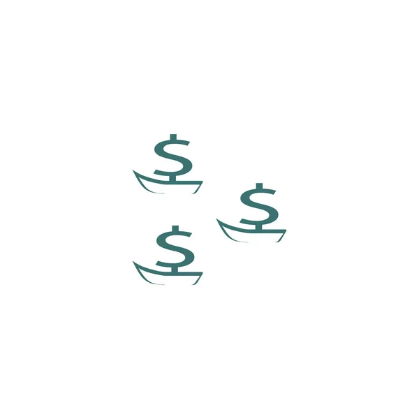 Bateaux Avec Des Signes Dollar Comme Voiles Illustration Vectorielle — Image vectorielle