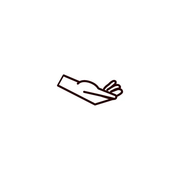 Hand Flat Icon Vector Illustration — Stock Vector