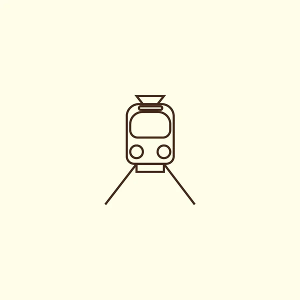 Pictogram Van Locomotief Spoorlijn Rails Trein Vectorillustratie — Stockvector