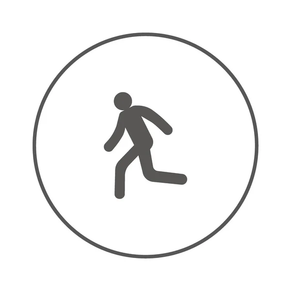 Silueta Hombre Corriendo Icono Simple — Vector de stock