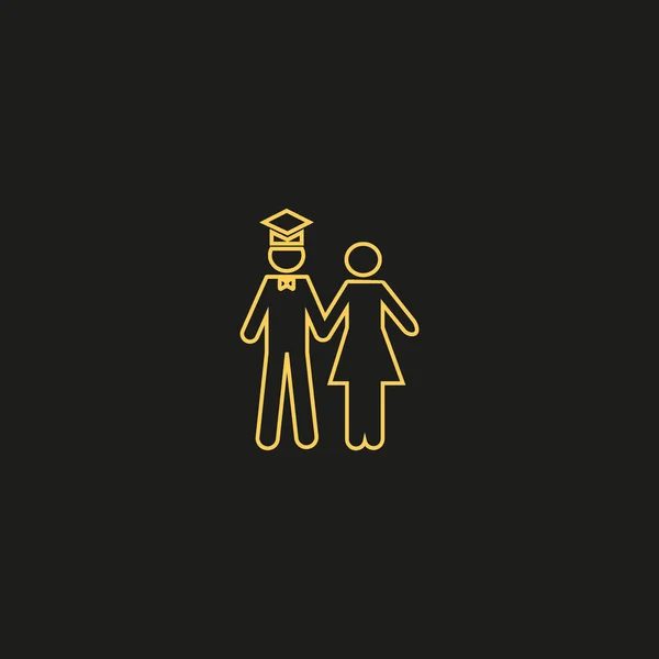 Icono Vectorial Minimalista Soltero Hombre Mujer Pie Juntos — Vector de stock