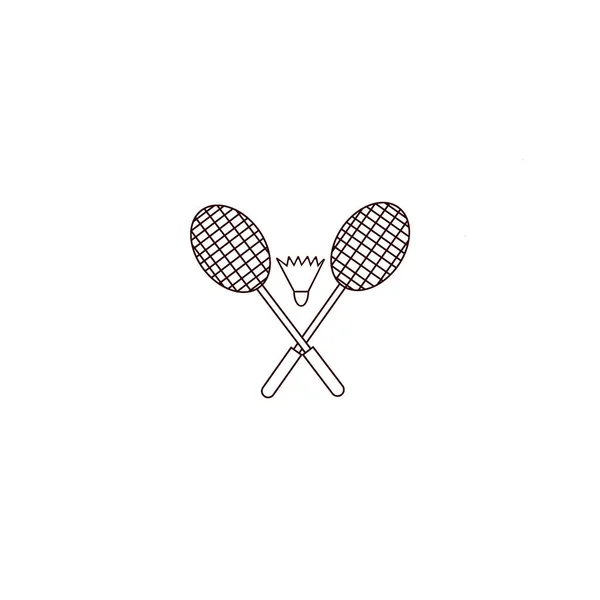 Raquetes Shuttlecock Para Ilustração Vetor Badminton — Vetor de Stock