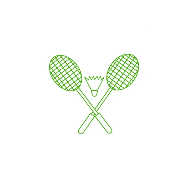 Schläger Und Federball Für Badminton Vektor Illustration — Stockvektor