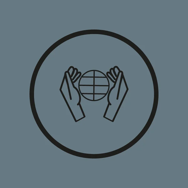 Human Hands Globe Environment Simple Icon Vector Illustration — Stock Vector