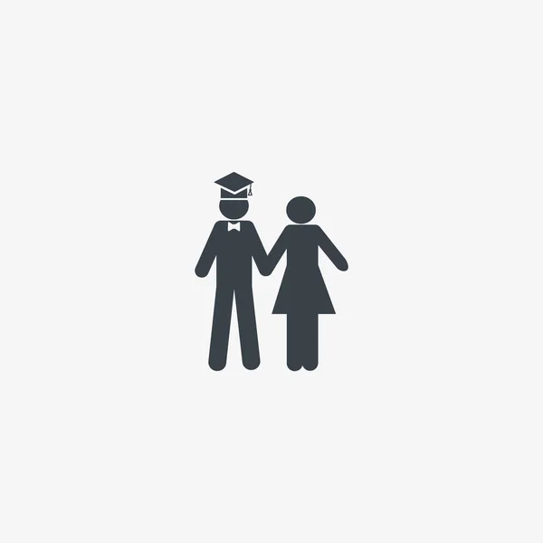 Icono Vectorial Minimalista Soltero Hombre Mujer Pie Juntos — Vector de stock