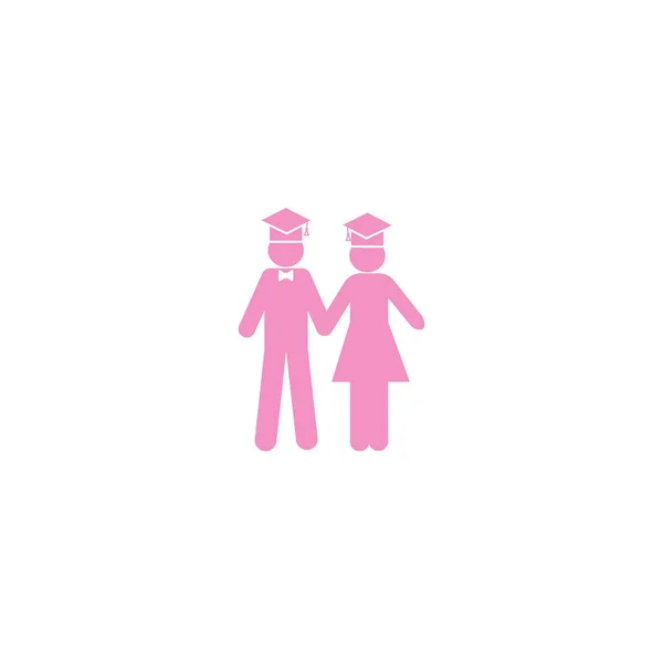 Minimalistische Vector Pictogram Van Bachelor Man Vrouw Samen — Stockvector