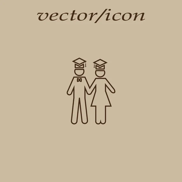 Vector Pictogram Van Man Vrouw Bacheloropleidingen Hoeden — Stockvector