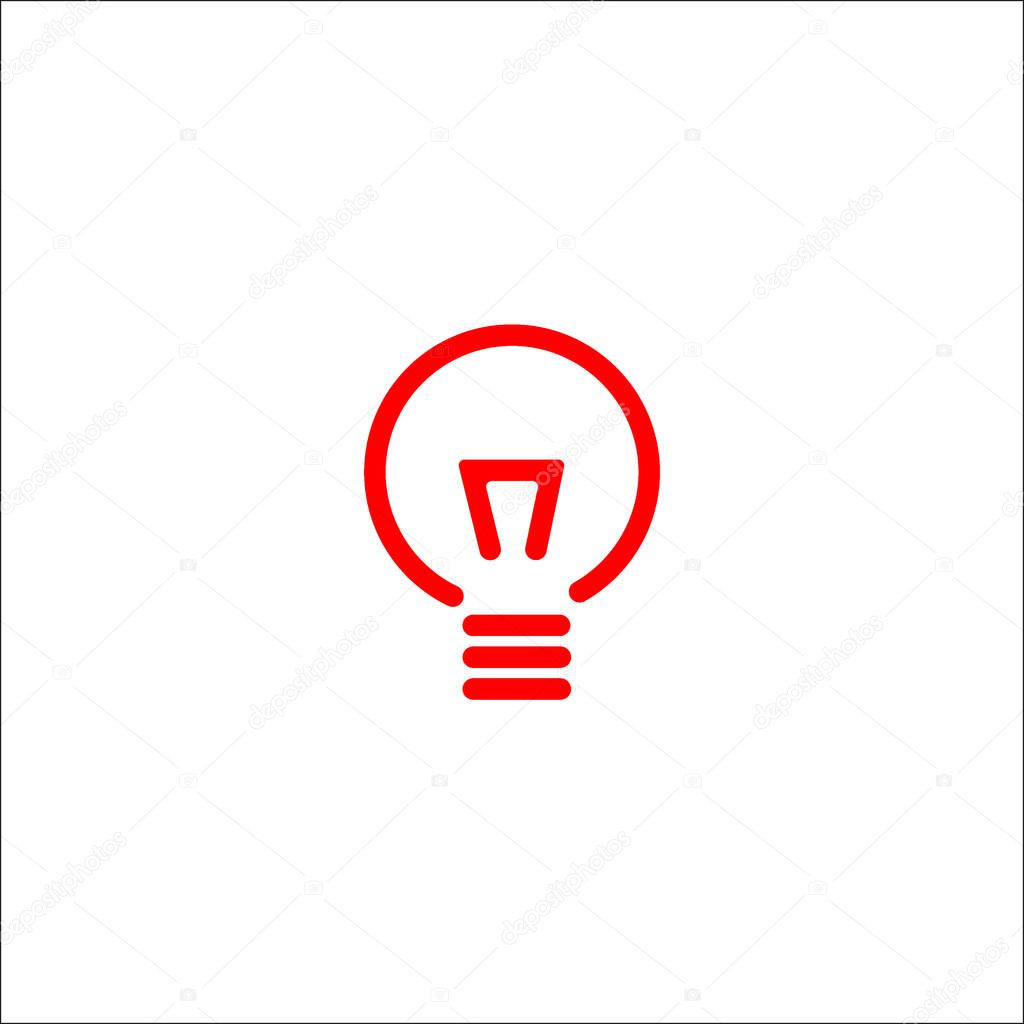 Incandescent light bulb flat icon, vector illustration  