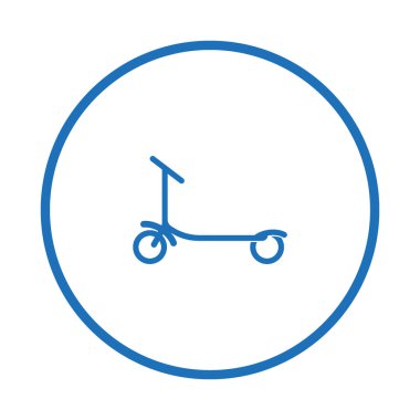 küçük çocuk scooter düz simgesi, vektör, illüstrasyon 