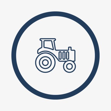 Traktör düz simgesi, vektör illüstrasyonu 