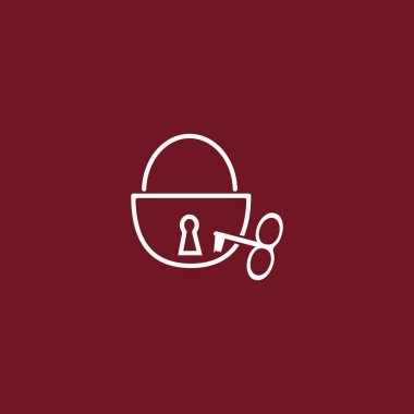 Kilit ve anahtar işaretleri logo şablonu