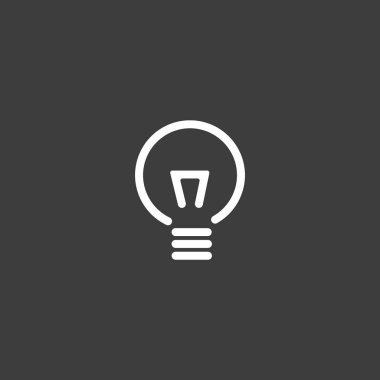 Akkor ampul düz simgesi, vektör, illüstrasyon  