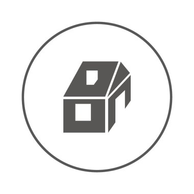 ev düz simgesi, vektör illüstrasyonu