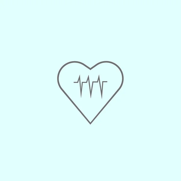 Cardiograma Del Corazón Icono Plano Vector Ilustración — Archivo Imágenes Vectoriales