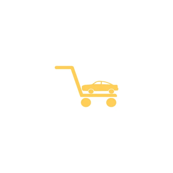 Icono Vector Minimalista Coche Grúa — Vector de stock