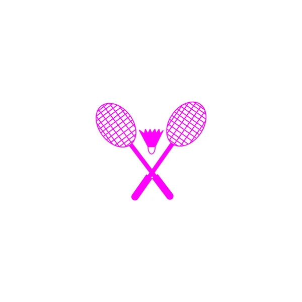 Raquetes Shuttlecock Para Ilustração Vetor Badminton — Vetor de Stock