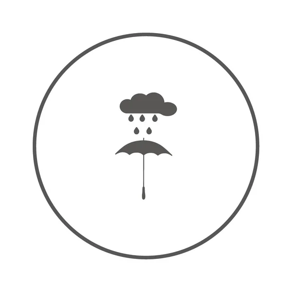 Parapluie Avec Icône Style Plat Nuage Pluvieux Illustration Vectorielle — Image vectorielle