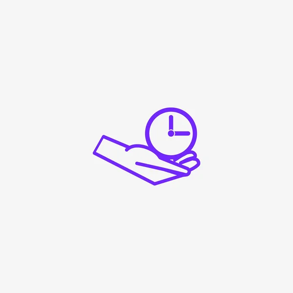Mão Segurando Relógio Ícone Vetor Minimalista —  Vetores de Stock