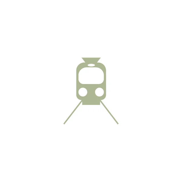Икона Локомотива Железнодорожных Путях Векторная Иллюстрация Поезда — стоковый вектор