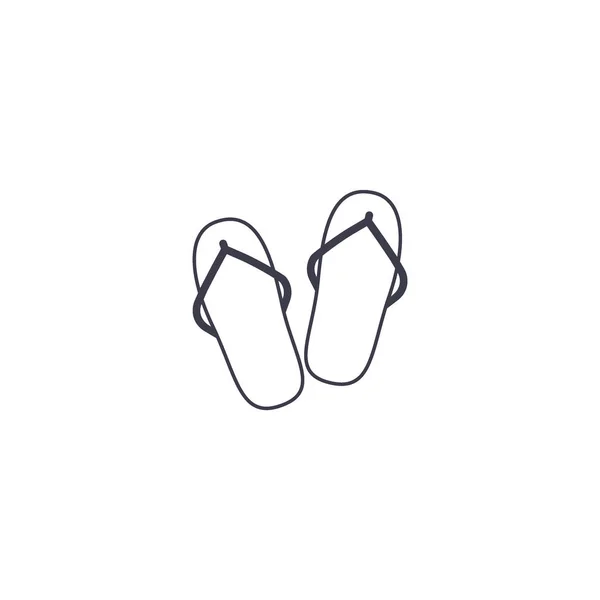 Minimalistische Ikone Der Flip Flops Vektorillustration — Stockvektor