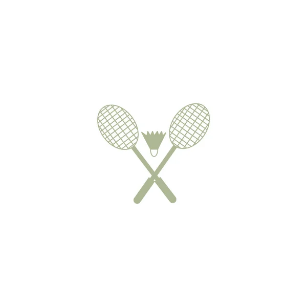 Schläger Und Federball Für Badminton Vektor Illustration — Stockvektor