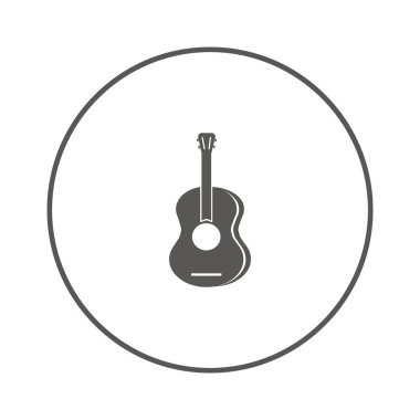 Gitar web simgesi, vektör çizim 