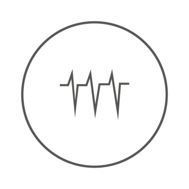 kalp kardiyogram düz simgesi, vektör, illüstrasyon 