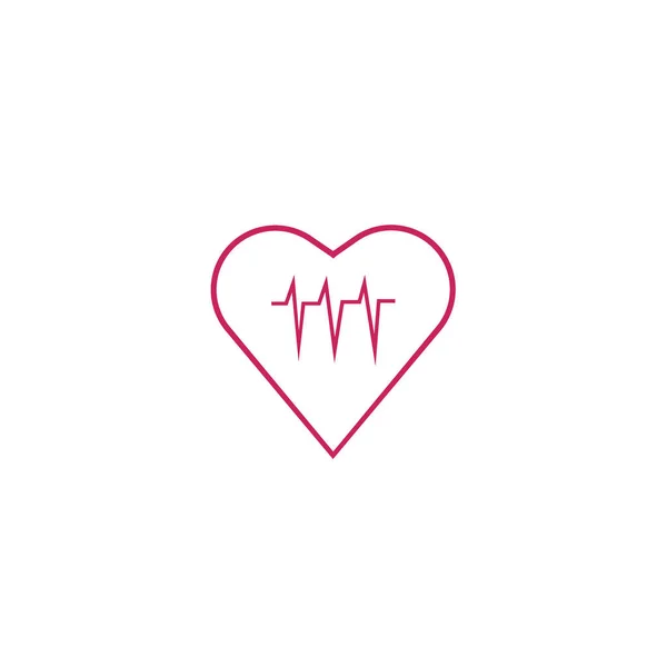 Cardiograma Del Corazón Icono Plano Vector Ilustración — Vector de stock